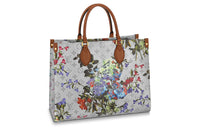 LOUIS VUITTON OnTheGo Mm Floral Pattern Silver