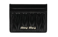 MIU MIU Nappa Leather Card Holder, Wallet Women's Black