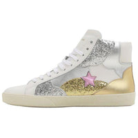 SAINT LAURENT High-Top Skateboard Shoes Women's Gold