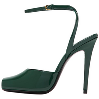 SAINT LAURENT Scandale Slim Heel High Heels 11cm Women's Green