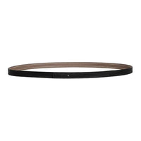 HERMES Badge Design Calfskin Leather Belts Men's Black/Green Width: 1.3cm