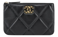 CHANEL Lambskin Clutch Women's Black