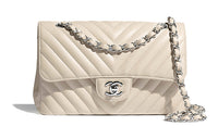 CHANEL Classic Flap CF Lambskin Crossbody Bag Women's Beige