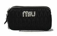 MIU MIU Patterned Sheepskin Shoulder Bag Crossbody Bag Women's Black