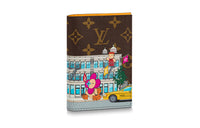 LOUIS VUITTON Coated Canvas Passport Holder Women's Brown