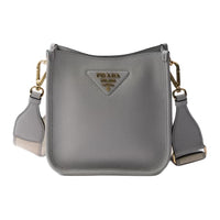 PRADA Calfskin Shoulder Bag Mini Women's Granite Gray