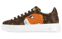 LOUIS VUITTON Time Out Low-Top Skateboard Shoes Women's Brown