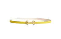 HERMES Leather Belts Women's Lime/Cream White