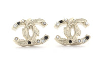 CHANEL Stud Earrings Women's Gold