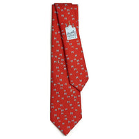 HERMES Mulberry Silk Ties Men's Red