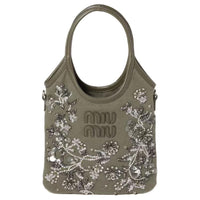 MIU MIU Ivy Fabric Shoulder Bag, Crossbody Bag, Handbag Regular Women's Olive Green