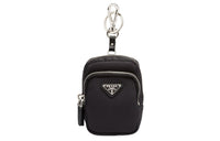 PRADA Nylon And Saffiano Leather Coin Purse Unisex Black