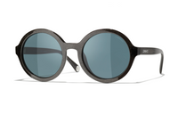 CHANEL Acetate Round Sunglasses Unisex Black