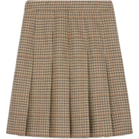 CELINE Pleated Skirt In Houndstooth Wool