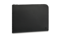 LOUIS VUITTON Cuir Taurillon Solid Color Zip Closure Handbag Clutches Large Size Men's Black