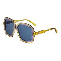 DIOR Acetate Irregular Shape Sunglasses Women's Yellow