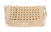 MIU MIU Raffia Crossbody Bag Shoulder Bag Women's Beige