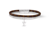 LOUIS VUITTON Canvas Metal Components Bracelets Unisex Brown