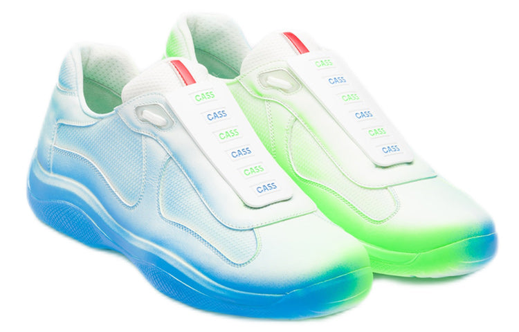 Cass x PRADA Rel3ase Wear-Resistant Low-Top Athletic Shoes Unisex Fluorescent Blue Green Gradient