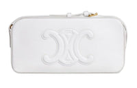 CELINE Triomphe Arc De Triomphe Cow Leather Shoulder Bag Handbag Shoulder Bag Women's White