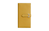 HERMES Bearn Mysore Goat Skin Card Holder Wallet Women's Sun Yellow