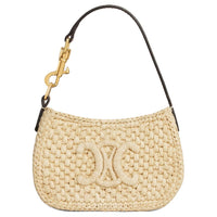 CELINE Raffia Shoulder Bag Women's Natural & Tan