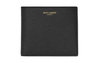SAINT LAURENT Embossed Leather Wallet Men's Black