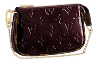 LOUIS VUITTON Mini Pochette Accessoires Monogram Vernis Amarante Red