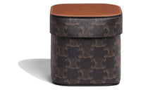 CELINE Cow Leather Box Bag Storage Bag Women's Tawny