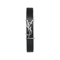 SAINT LAURENT Leather Wristbands Men's Black