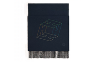 HERMES Knit Scarves Men's Navy Blue