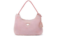 PRADA Hobo Wool Handbag Shoulder Bag Mini Women's Pink