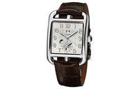 HERMES Cape Cod Collection Wrist Watch Automatic Mechanical Movement Leather Watch Bands Silver Dial Men's W038713WW00