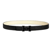 HERMES Calfskin Leather Belts Women's Black Width 2.4CM