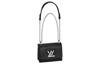 LOUIS VUITTON Twist Matte Alligator Leather Shoulder Bag Crossbody Bag Small Size Women's Black