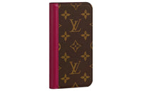 LOUIS VUITTON Coated Canvas With Leather Bag Accessories Unisex Brown & Fuchsia