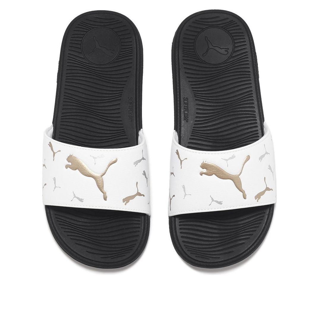 (WMNS) PUMA Cool Cat 2.0 Slides 'Toss White Team Gold' 393338-05
