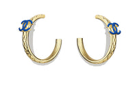 CHANEL Earrings Women's Gold/Blue