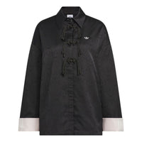(WMNS) adidas New Chinese Loose Fit Shirt Jacket Asia Sizing 'Black' KB6407