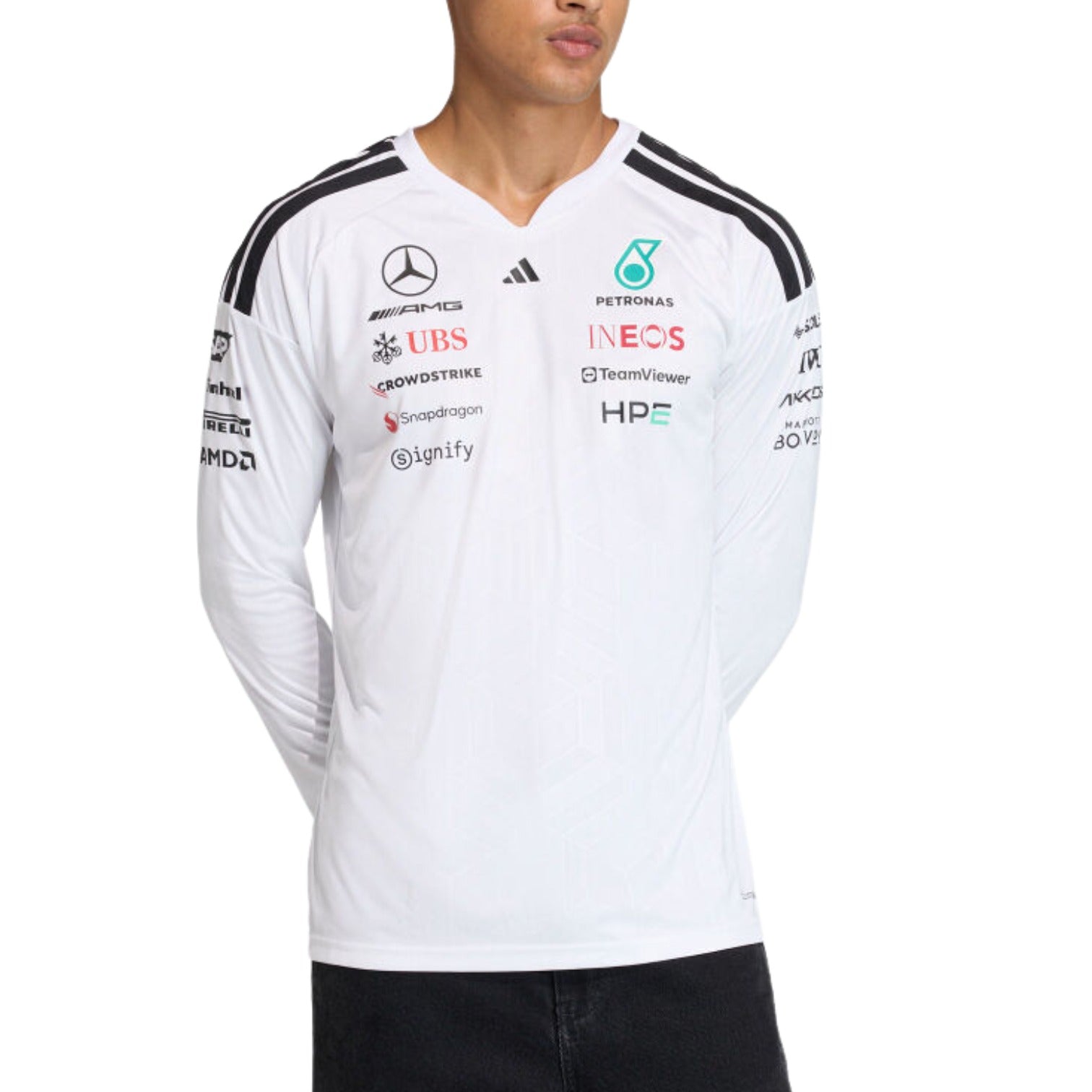 adidas x Mercedes AMG Petronas Formula 1 Longsleeve Team Driver Jersey 'White' KF0147