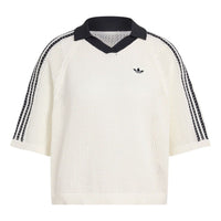 (WMNS) adidas Polo Shirt Asia Sizing 'White Black' KC6490