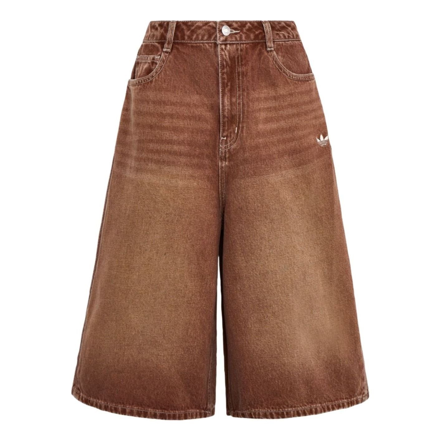 adidas Denim Shorts Asia Sizing 'Brown' KW2002