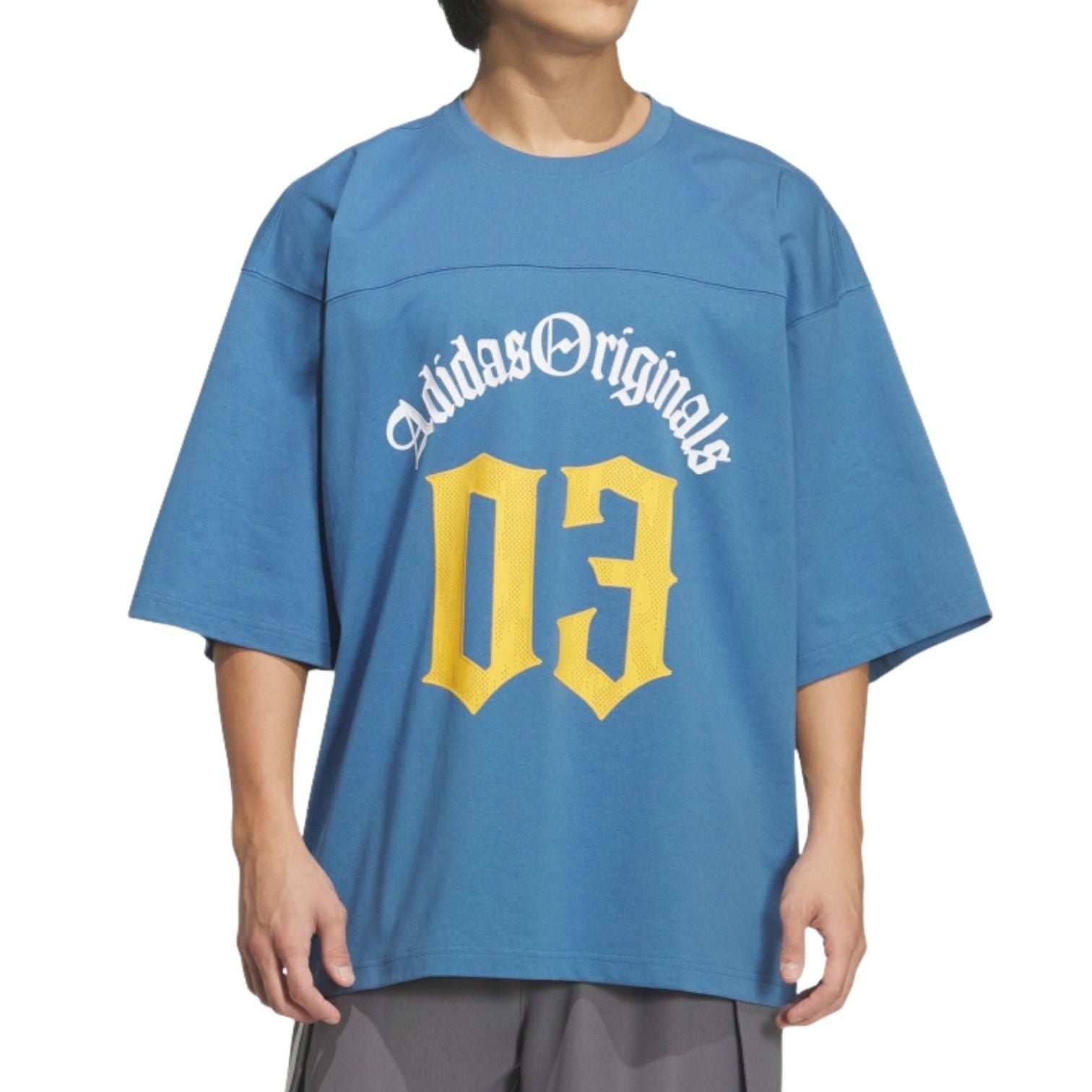 adidas Oversized Fit T-Shirt Asia Sizing 'Blue' KT3040