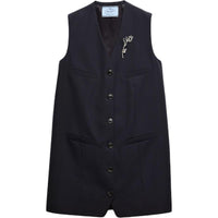 PRADA Brooch Detailed Tailored Mini Dress