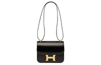 HERMES Constance Box Leather Shoulder Bag Crossbody Bag Mini Women's 89Noir Black