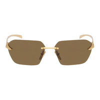 PRADA Metal Irregular Shape Sunglasses Women's Yellow