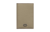 DIOR Cow Leather Card Holder Men's Beige