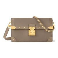 LOUIS VUITTON Trunk Leather Shoulder Bag Crossbody Bag Women's Taupe