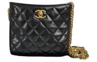 CHANEL Lambskin Shoulder Bag Women's Black