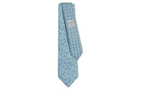 HERMES Mulberry Silk Ties Men's Sky Blue